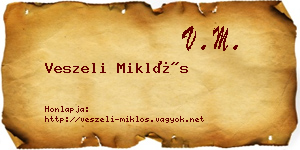 Veszeli Miklós névjegykártya